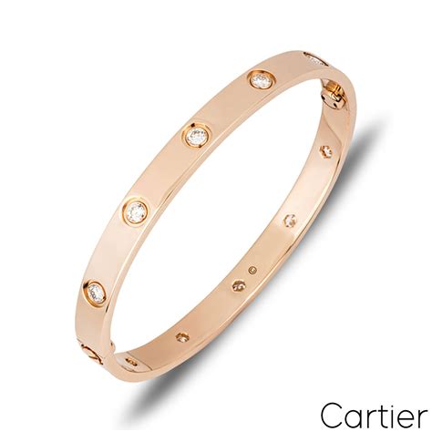 rose gold cartier love bracelet with diamonds|cartier rose gold bracelet price.